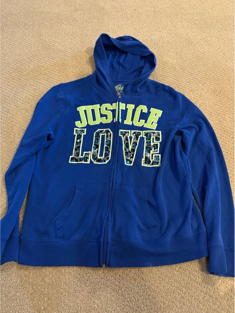Justice size 20 blue hoodie
